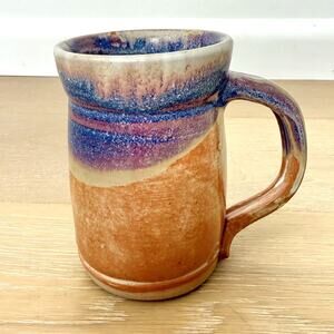 Unique Handmade Stoneware Mug Desert Sunset Glaze Tankard Style Cabin